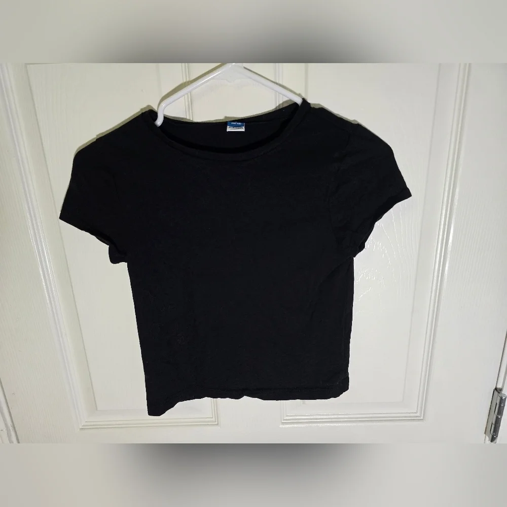 Old Navy Girls Classic Black Short Sleeve Crew Neck T Shirt Large